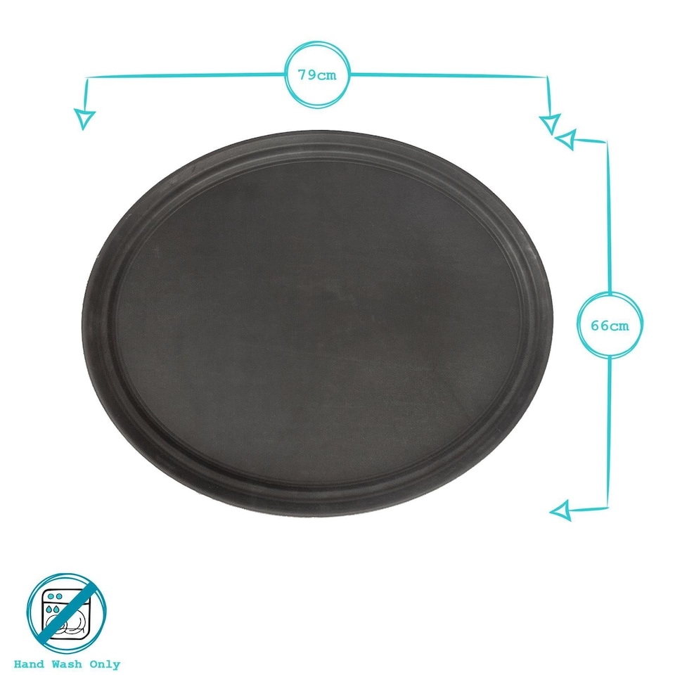 image 1 of Argon Tableware Oval Non-Slip Serving Tray - 79cm x 66cm - Black | Black | Black