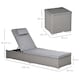 image 5 of Outsunny 3 Pieces Rattan Sun Lounger Set with Aluminium Frame, 5-Position Adjustable Reclining Garden Chairs and Glass Top Table, Wicker Garden Furniture Daybed with Cushions for Patio, Grey