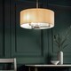 image 2 of Daley 3 Light Multi Arm Ceiling Pendant Matt Nickel, Vintage White Silk Effect, E14