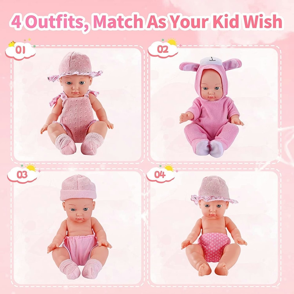 image 1 of 26-Piece Baby Doll Playset - Includes Carry Cot, Feeding Set, Clothing & Accessories