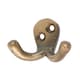 image 1 of Hammer & Tongs Double Coat Hook - W50mm x H35mm - Brass | Gold | Brass | One Size
