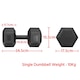 image 3 of Yaheetech 2x10kg (Sold in Pair) Hex Dumbbells Set Black