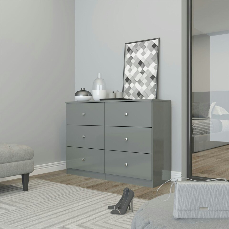 image 1 of Denver 6 Drawer Chest Grey