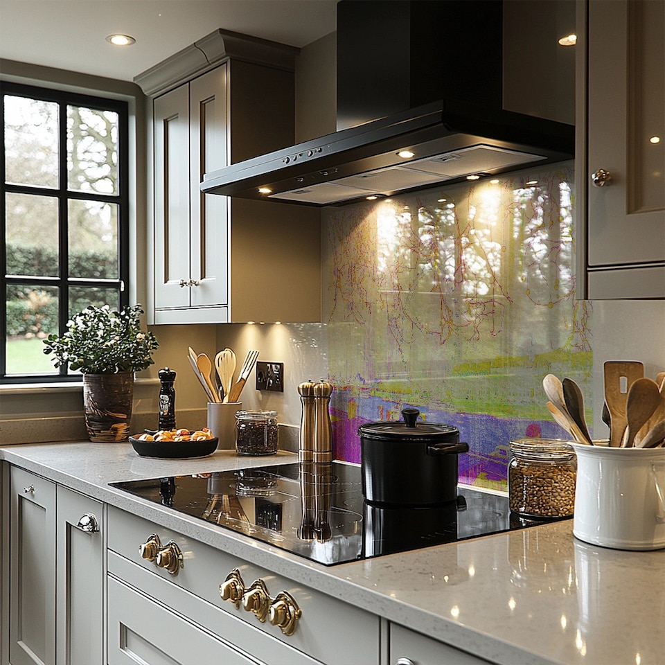 image 1 of London Eye Tree Drops Splash Back | White