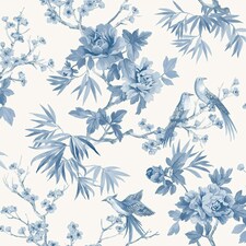 Rasch Amelie Chinoiserie Wallpaper - Blue/White - 10m x 53cm Blue