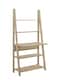 image 1 of Riva Ladder Bookcase with 5 Tier Shelves & Overhanging Desk Shelf in Oak Effect