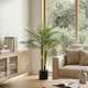 image 6 of HOMCOM 120cm Artificial Palm Tree with 14 PEVA Leaves in Pot, Green