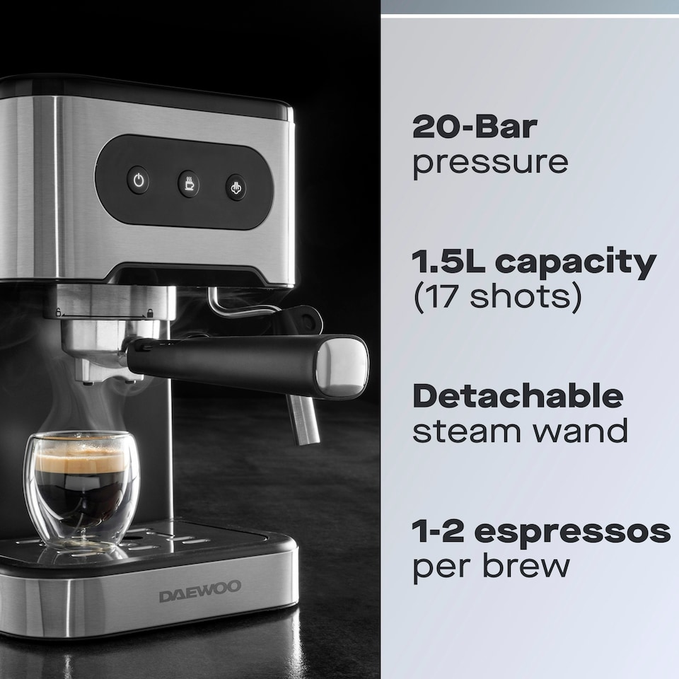 image 1 of Daewoo Espresso Coffee Machine with Steam Wand