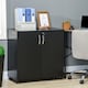 image 2 of Vinsetto Filing Cabinet with Locking Doors & Shelves, 2-Tier Lockable Storage Cabinet with 2 Keys for Home Office, 80W x 40D x 80H cm, Black