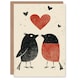 image 1 of Simple Red Robin Birds Couple Love Heart Anniversary Valentines Day Card