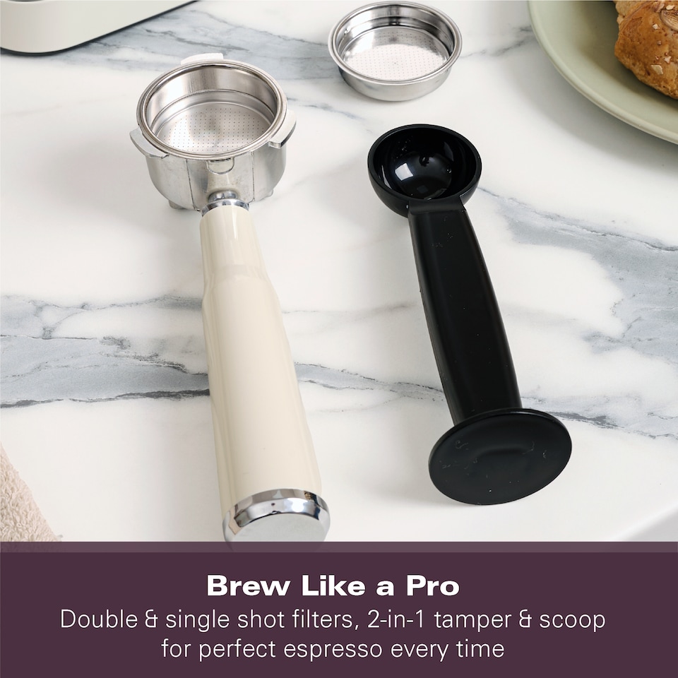 image 1 of Hamilton Beach BaristaPro Plus Touch 8-in-1 Espresso Machine Cream