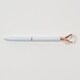 image 2 of White and Rose Gold Diamond Topper Luxury Metallic Pen