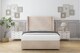 image 1 of Sloomy Devonshire Sand Naples Divan Bed With Mattress No Drawers With 54" Wingback Headboard 4' Small Double | Cream | Sand | Small Double | 1