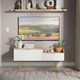 image 2 of Bexley 2 Drawer 2 Level Media Unit in White Matt & Bardolino Oak (Ready Assembled) | White | White Matt & Bardolino Oak