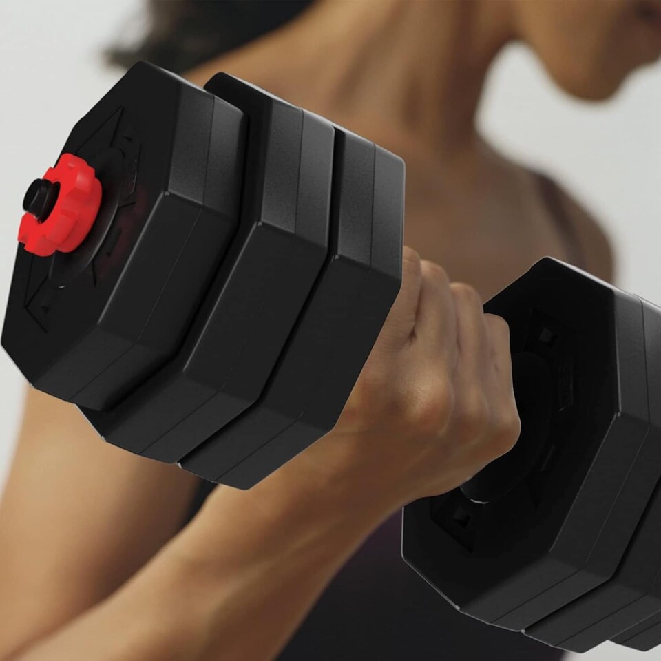 image 1 of Alivio Premium 20kg Adjustable Dumbbell & Barbell Set (Black)