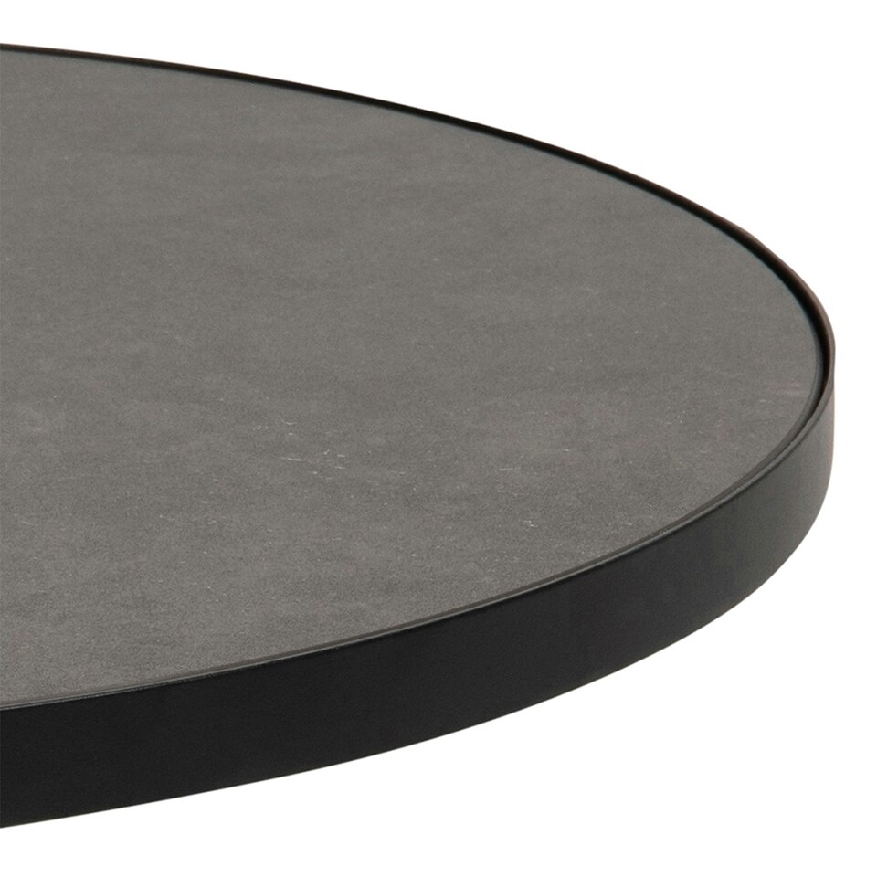image 1 of Soli Round Ceramic Coffee Table in Black 65.7x40cm