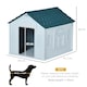 image 2 of PawHut Weather-Resistant Dog House, Puppy Shelter for Medium Dogs - Blue