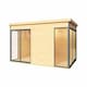 image 2 of Domeo 3 + Domeo 3 Al pack ISO-Log Cabin, Wooden Garden Room, Timber Summerhouse, Home Office - L528.4 x W341.5 x H239.4 cm Brown