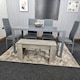 image 3 of Dining Table Set with 4 Chairs, and a Bench Dining Room and Kitchen table set of 4, and Grey Bench Grey