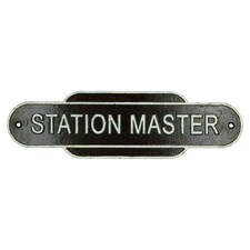 Station Master Sign Plaque Train Railway Wall Station Gate Fence Post Garage
