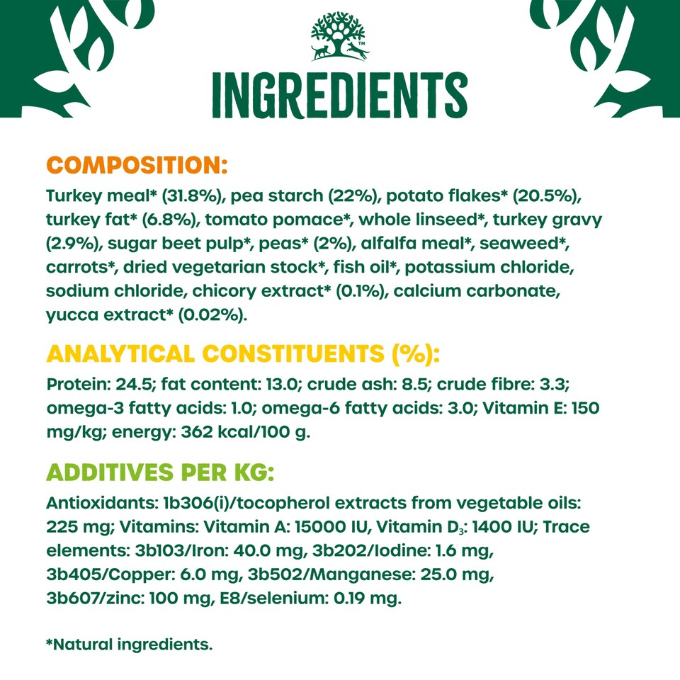 image 1 of James Wellbeloved Turk/Veg Adult Sml Breed G/Free 1.5KG