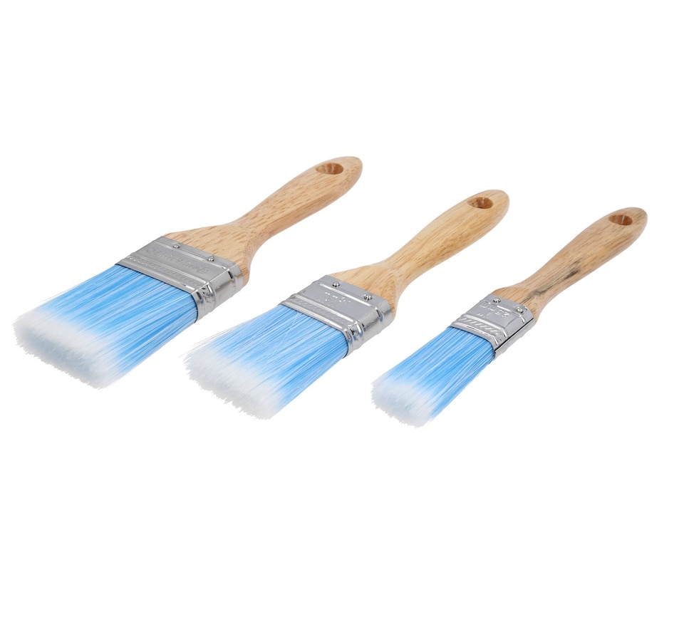 image 1 of 3pc Synthetic Paint Painting Brush Set Decorating 25mm – 50mm Width Brushes