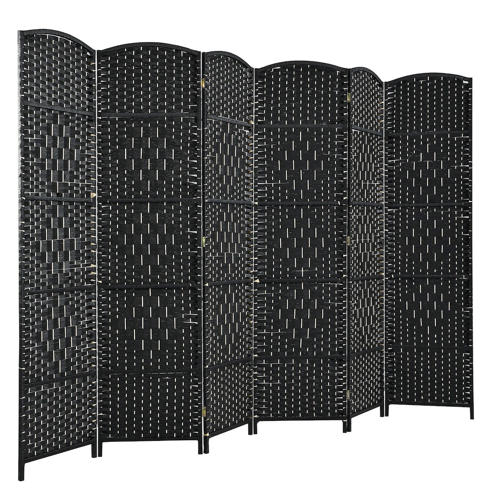 image 1 of COSTWAY 6 Panel Room Divider Privacy Screen Wall Folding Partition Hand woven Rattan