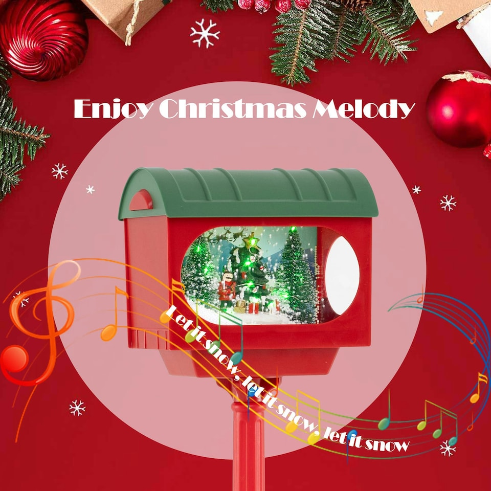 image 1 of COSTWAY Christmas Street Lamp Decoration 150 cm Street Light Red | 5ft