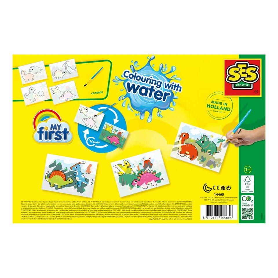 image 1 of SES CREATIVE Dinos Colouring with Water Painting Set