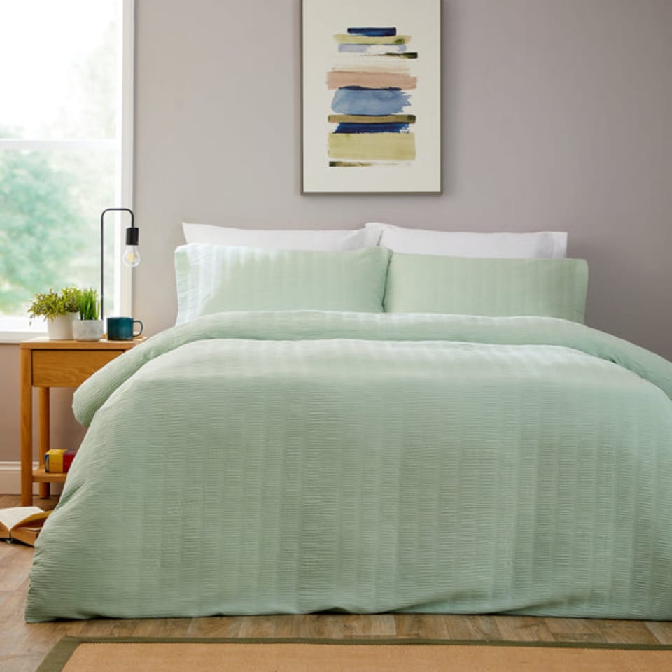 image 1 of Belgravia Duvet Set in Sage Green - King | Green | Sage Green | King