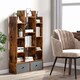 image 4 of COSTWAY Open Back Bookshelf Wood Bookcase Display Shelf Storage Rack Coffee