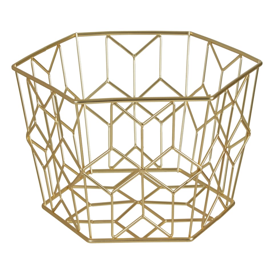 image 1 of Stylish Matte Gold Fruit Basket, Functional Design Unique Fruit Basket For Livingroom, Durable Fruit Basket Gold