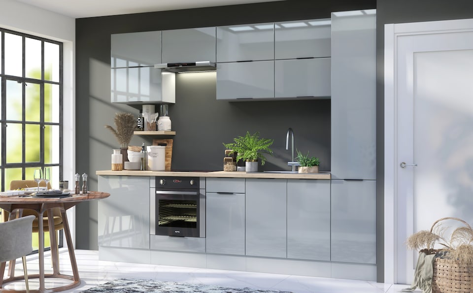 image 1 of Small Kitchen Sink Cabinet 800mm Under Sink Unit Modern Storage Grey High Gloss Star