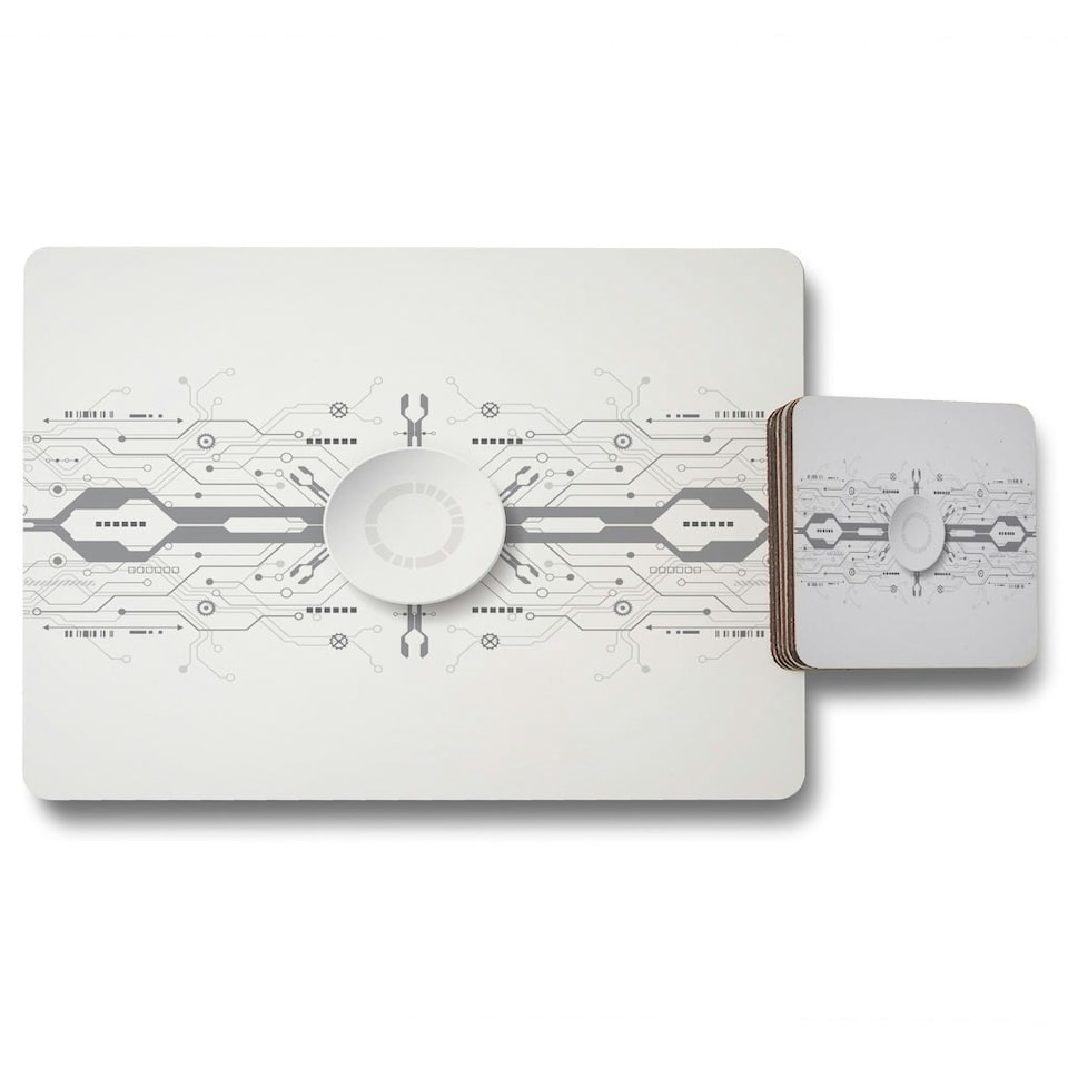image 1 of concept with various technology elements (Placemat & Coaster Set)