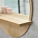 image 9 of kleankin 45cm Wall Mounted Bathroom Mirror, Round Mirror with Shelf, Framed Makeup Mirror for Home Decoration, Natural Wood Effect