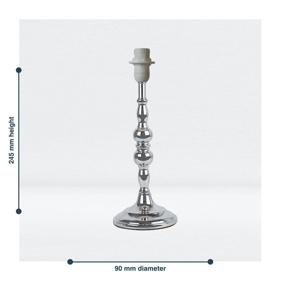 image 1 of First Choice Lighting Set of 2 Chrome Stick Table Lamp Bases with Decorative Stems Chrome