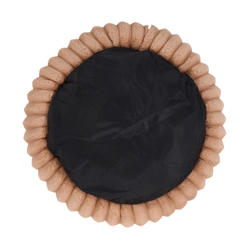image 1 of Living and Home 6 Colour Soft Donut Pet Bed for Cats & Dogs,Warm & Cosy Retreat | Multi | Khaki | XL