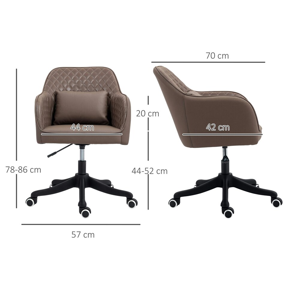image 1 of Vinsetto Office Chair with Rechargeable Vibration Massage, Brown