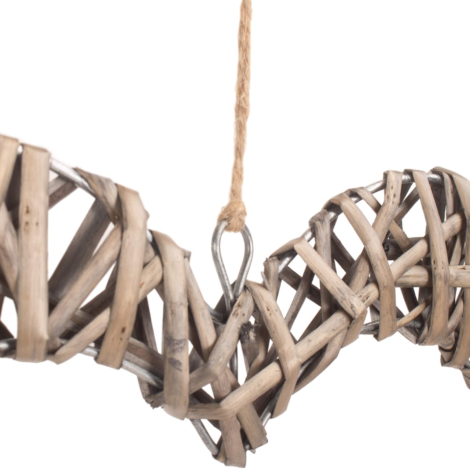 image 1 of Large Flat Open Wicker Heart | Brown | Natural