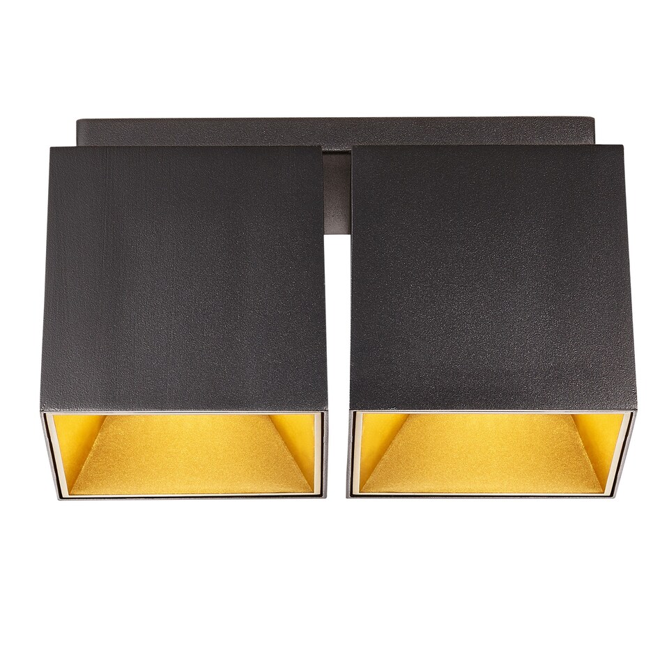 image 1 of Nordlux Ethan Indoor Spot Light Black Aluminium GU10 Gold Inner - Mains Powered, IP20
