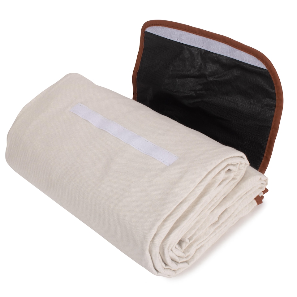 image 1 of Large Classic Retangular Picnic Blanket 145 x 130cm | Orange | Orange