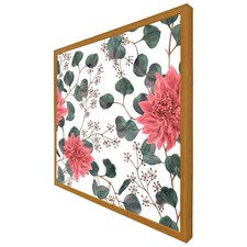 Red flowers, green leaves (Picutre Frame) Brown | Oak | M