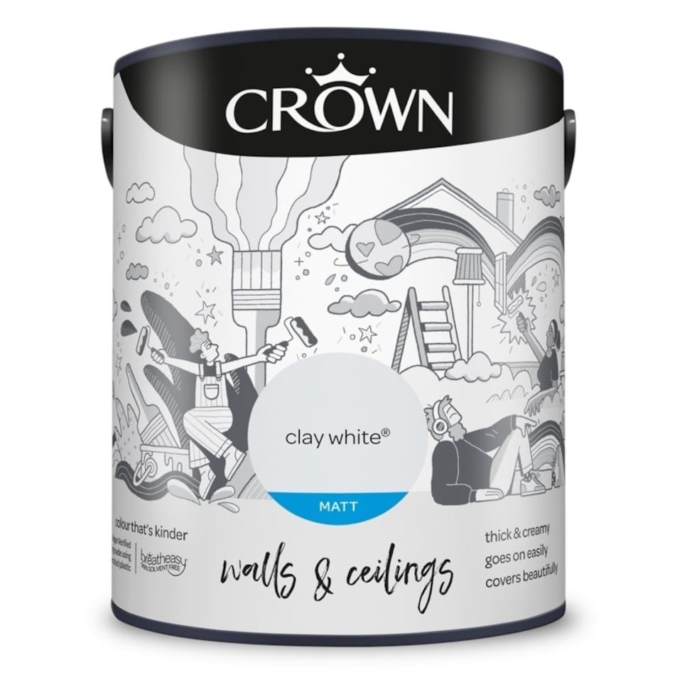 image 1 of Crown Matt Emulsion Clay White 5L