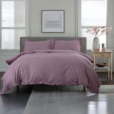TLC Gingham Frilled Duvet Set