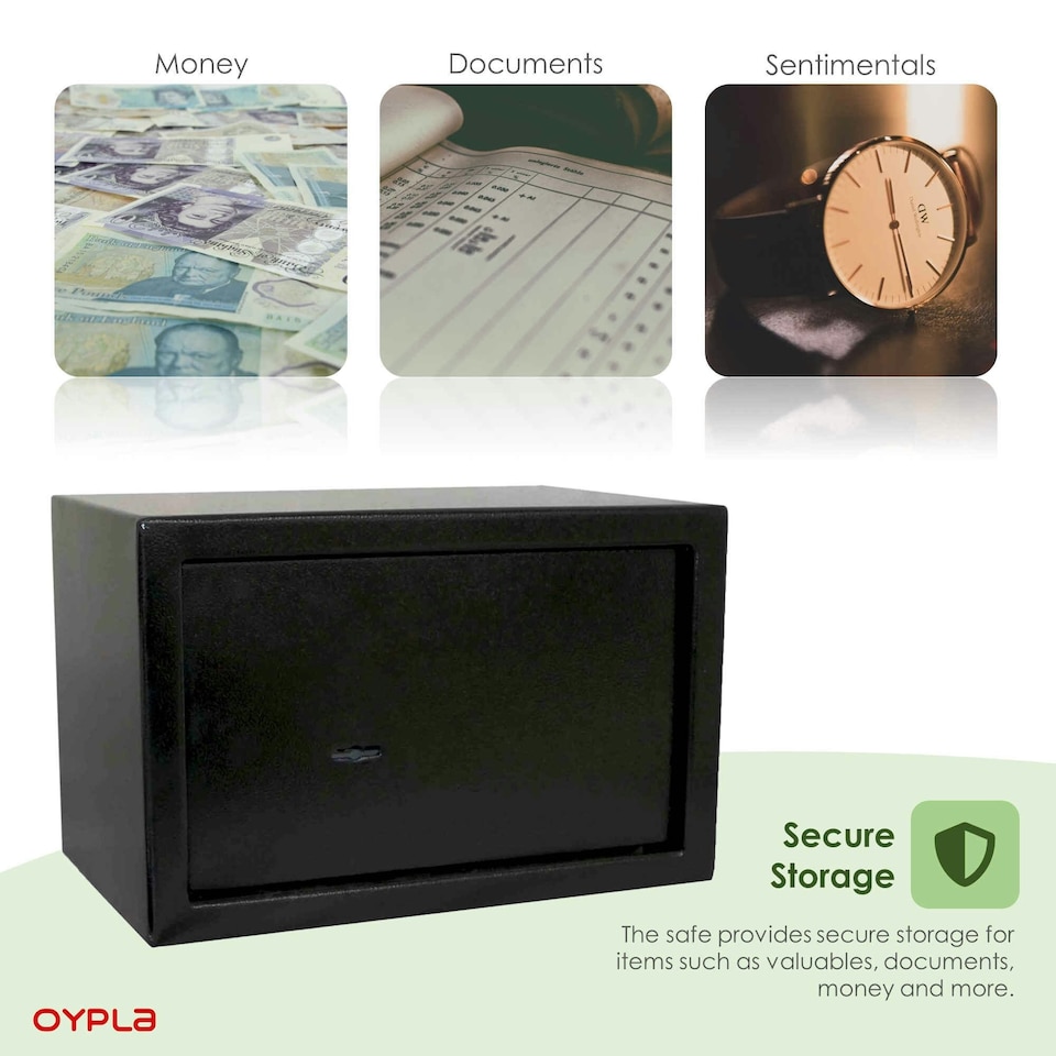 image 1 of 10L Key Operated Steel Safe Box Security Home Office