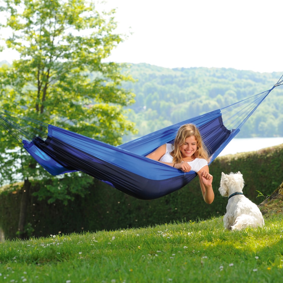 image 1 of Amazonas Ultralight Camping Hammock – Silk Traveller Ocean