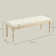 image 7 of HOMCOM End of Bed Bench Upholstered Foot Stool Linen-Touch Ottoman Cream
