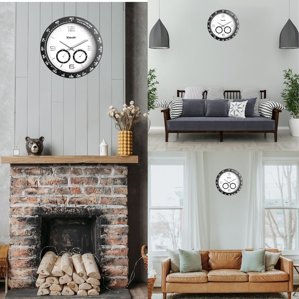 image 1 of Kmok 40 cm Indoor Silent Wall Clock