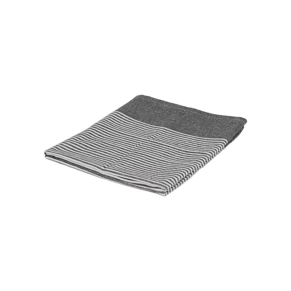 image 1 of Nicola Spring Cotton Tea Towel - 70cm x 50cm - Grey Pinstripe