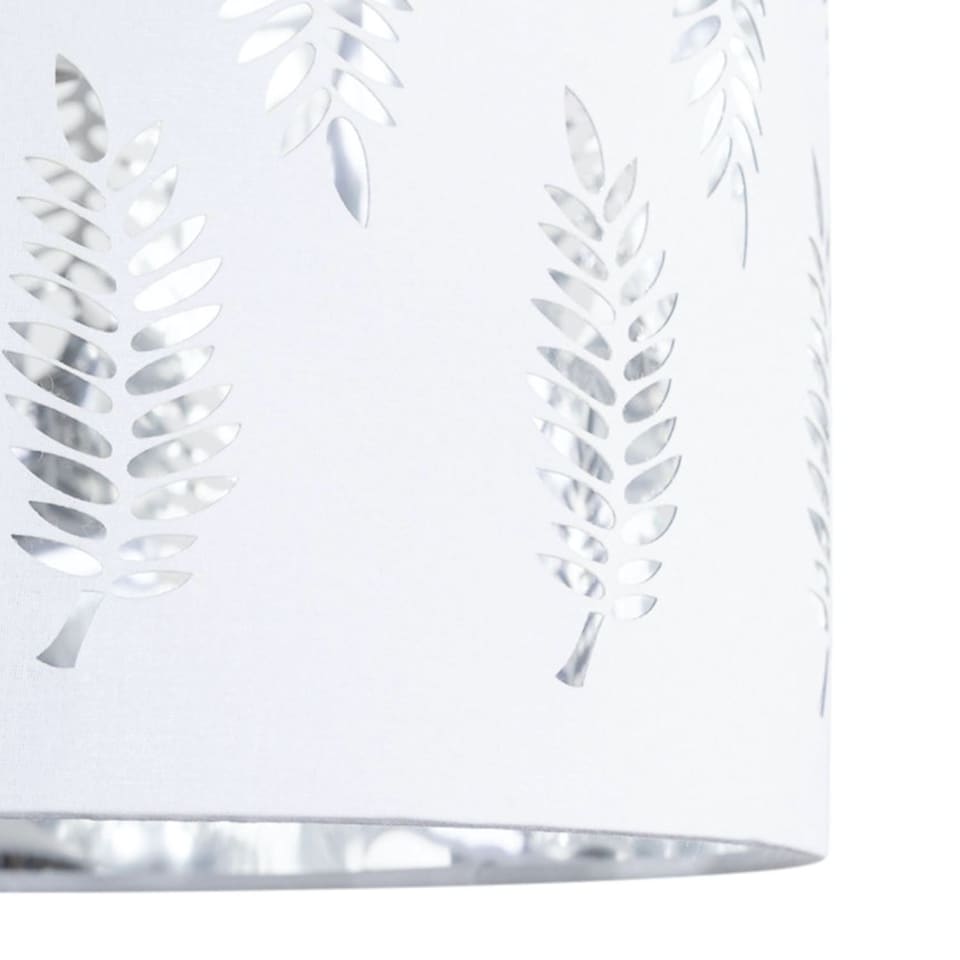 image 1 of Fern - White Cut Out 30cm Pendant Lightshade | White | Silver | Large | 1